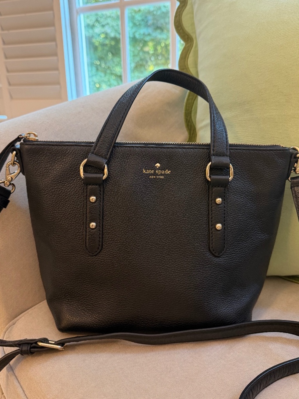 Kate Spade Black Leather Larchmont Crossbody Purse